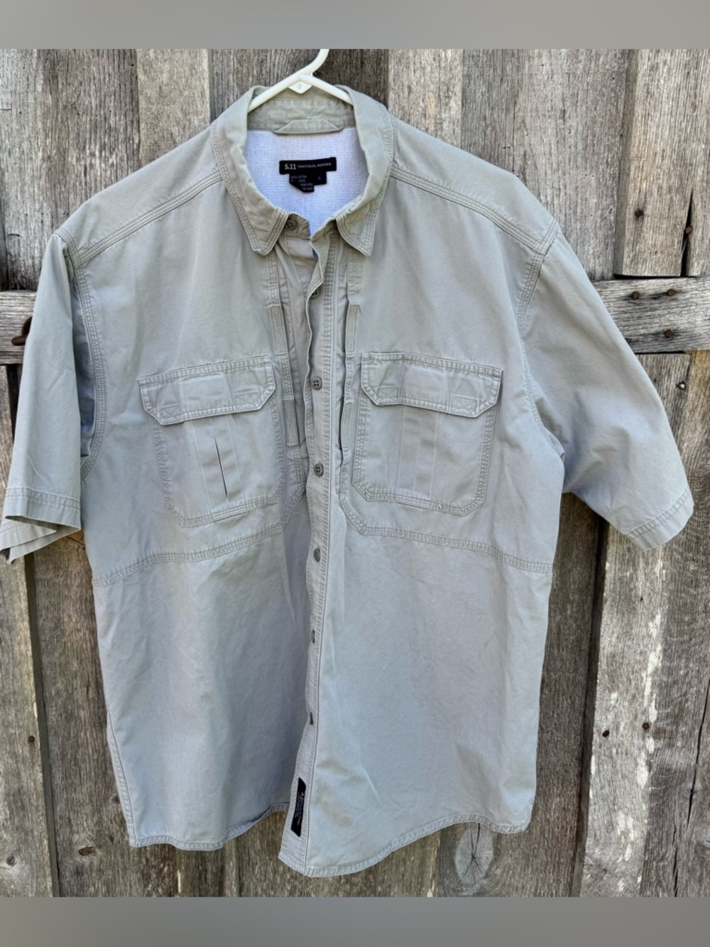5.11 Tactical Mens Short Sleeve Heavyweight Work Tactical Shirt 71152 Tan Sz XL